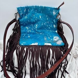 American Darling Concealed Carry Hair On Hide Leather And Fringe Bag